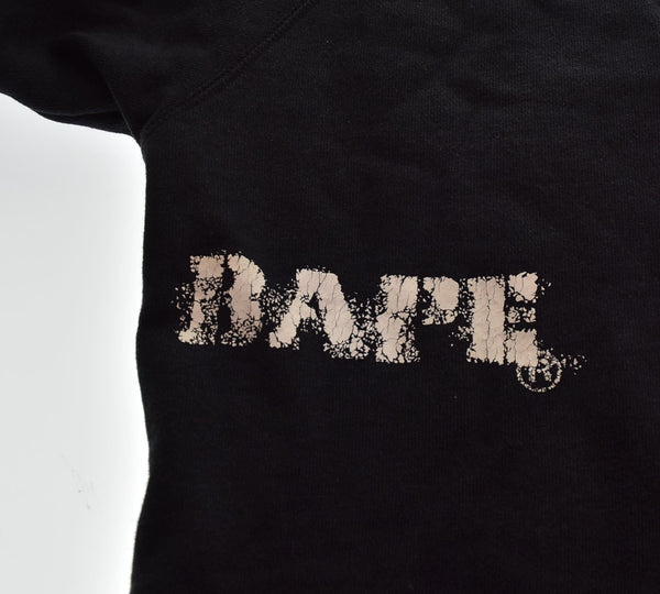 ア ベイシング エイプ A BATHING APE 00's FADE LOGO POCKET SWEAT ポケット 付き ラグラン スリーブ スウェット  スウェット ブラック Lサイズ 103MT-2989