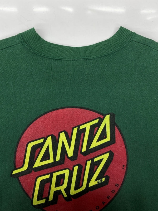 サンタクルーズ SANTA CRUZ 90s CREWNECK SWEATSHIRT クルーネック スウェット NHSタグ USA製 トレーナー プリント 緑 スウェット ロゴ グリーン Lサイズ 104MT-1701