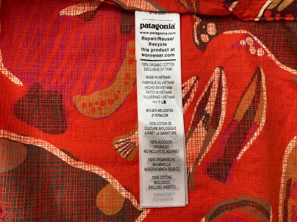 パタゴニア Patagonia Tidal Threads Camp Shirt タイダル スレッズ キャンプ シャツ アロハ 開襟 オープンカラー 魚柄 52567SP25 半袖シャツ 総柄 オレンジ Sサイズ 104MT-1951