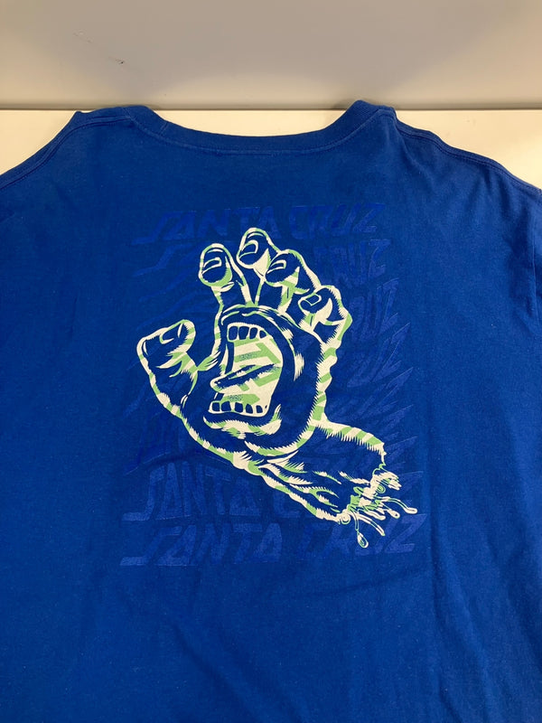 サンタクルーズ SANTA CRUZ 00's NHSボディ スクリーミングハンド ロゴ 袖プリント ロンT  VINTAGE ヴィンテージ ロンT ブルー Lサイズ 101MT-4463