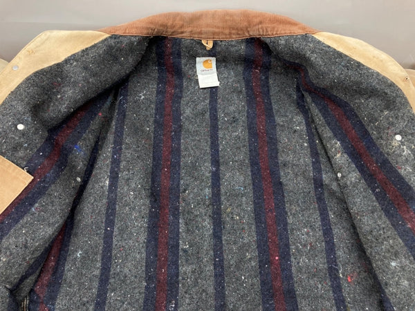 カーハート Carhartt MICHIGAN CHORE COAT ミシガン チョア コート ダック カバーオール 裏ブランケット ボタン アウター ジャケット 茶 C01 BRN サイズ 50 ジャケット ロゴ ベージュ 104MT-1877