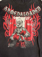 US US古着 POPEYE ポパイ MMA Fighter Armed And Loaded キャラT 黒  Tシャツ ブラック 101MT-4836