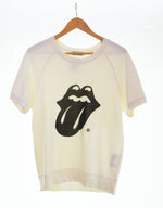 ヒステリックグラマー  HYSTERIC GLAMOUR THE ROLLING STONES ローリングストーンズ 半袖スウェットバンドＴ 白 0221CS04 Tシャツ ホワイト Mサイズ 103MT-2729