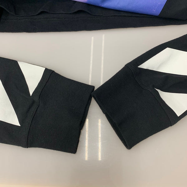 オフホワイト Off-White DIAG BERNINI L/S T-SHIRT OMAB001F18185011 ロンT ブラック Mサイズ 201MT-4803