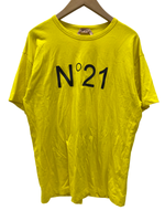 ヌメロヴェントゥーノ N°21 LOGO クルーネック F061 6314 Tシャツ ロゴ イエロー 38サイズ 201LT-303
