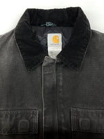 カーハート Carhartt TRADITIONAL JACKET トラディショナル ジャケット コーデュロイ ダック ダブルジップ アウトドア アウター 黒 C26 BLK ジャケット ロゴ ブラック Lサイズ 104MT-1959