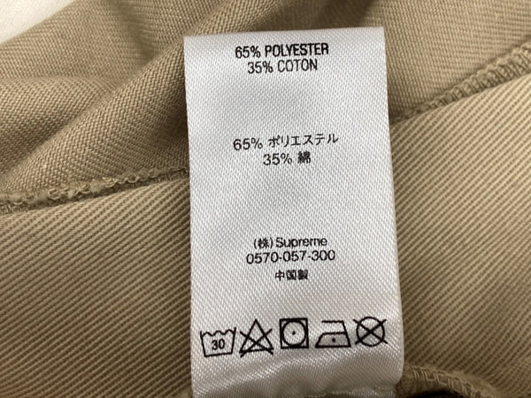 シュプリーム SUPREME WORK PANTS ワーク パンツ ジップアップ ズボン ボトムス フルレングス ポリエステル コットン メンズ BEIGE 無地 チノパン ベージュ 32 104MB-328