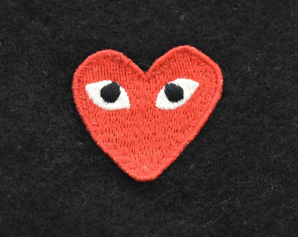 プレイコムデギャルソン PLAY COMME des GARCONS AD2004 ウールカーディガン ハートロゴ 初期 AZ-N007 カーディガン ブラック Mサイズ 103LT-128