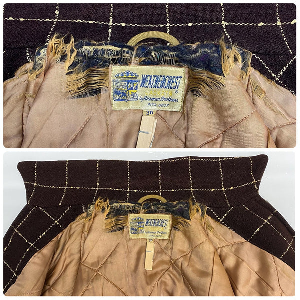 【曜日割引対象外】 ヴィンテージ vintage 50's WEATHERCREST FLECK WOOL JACKET ジャケット ブラウン 36サイズ 201MT-4483 VB