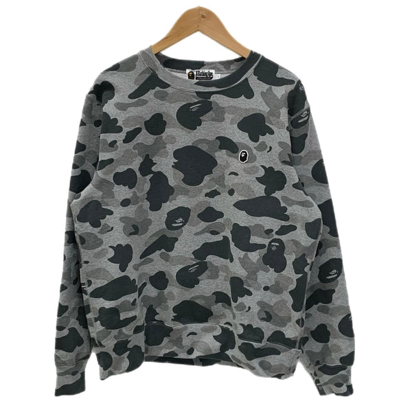 アベイシングエイプ A BATHING APE Camo Ape Head Crewneck Sweatshirt 001SWK801005M スウェット グレー Lサイズ 201MT-4795