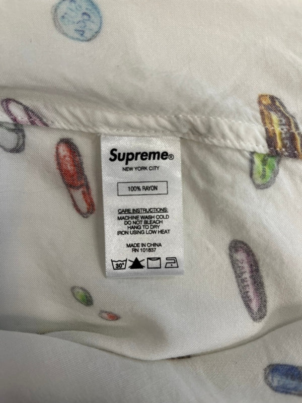 シュプリーム SUPREME Pills Rayon Shirt ピルスレーヨンシャツ 白 半袖シャツ ホワイト Mサイズ 101MT-4478
