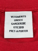 ヴェトモン VETEMENTS 19SS Cartoon Print Tee カートゥーン プリント Tシャツ 赤 USS197070 Tシャツ プリント レッド Mサイズ 104MT-1467