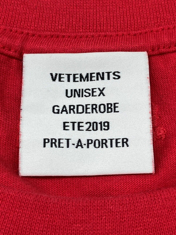 ヴェトモン VETEMENTS 19SS Cartoon Print Tee カートゥーン プリント Tシャツ 赤 USS197070 Tシャツ プリント レッド Mサイズ 104MT-1467