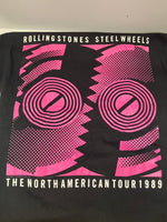 バンド band 80s 80's BROCKUM The Rolling Stones Steel Wheels The North American TOUR 1989 Tee ローリングストーンズ XL Tシャツ ブラック LLサイズ 101MT-3079