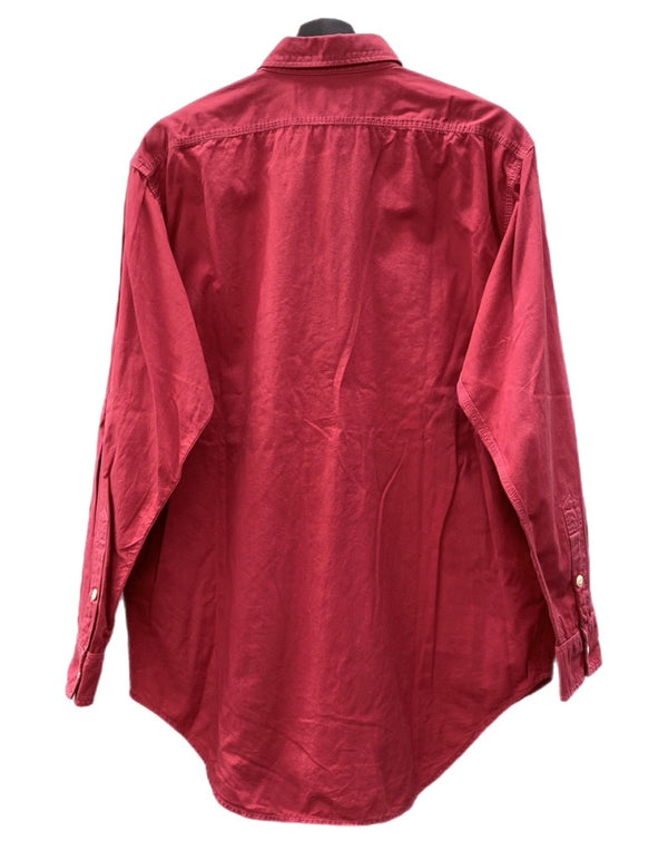 ラルフローレン RalphLauren POLO COUNTRY 90s L/S WORK SHIRT 長袖 ワーク シャツ ボタン ハミルトン社 赤 長袖シャツ 無地 レッド Mサイズ 104MT-2270