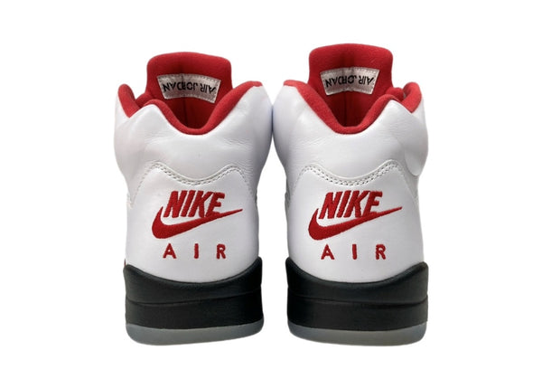 ナイキ NIKE 19年製 AIR JORDAN 5 RETRO FIRE RED エア ジョーダン レトロ ファイヤー レッド AJ5 スウッシュロゴ 白 赤 黒 DA1911-102 メンズ靴 スニーカー ホワイト 27.5cm 104S-844