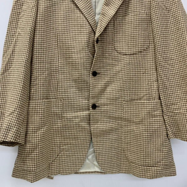 ラルフローレン Ralph Lauren 90's テーラードジャケット 千鳥格子 ジャケット ベージュ 201MT-4474