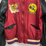 【曜日割引対象外】 スカルフライト SKULL FLIGHT MYOSEN スカジャン タグ欠損 ジャケット レッド 201MT-4716 VB