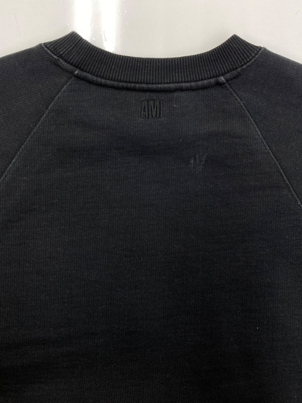 アミパリス AMI PARIS AMI DE COEUR CREWNECK SWEATSHIRT クルーネック スウェットシャツ トレーナー ハート 長袖 パーカー 黒 USW004-747 スウェット 刺繍 ブラック Lサイズ 104MT-2133