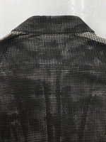 ヨウジヤマモト Yohji Yamamoto POUR HOMME ROLLER PRINT LONG BLOUSE ローラー プリント ロング ブラウス 千鳥柄 長袖 灰 HG-B26-043 サイズ 3 コート 総柄 グレー 104MT-1575