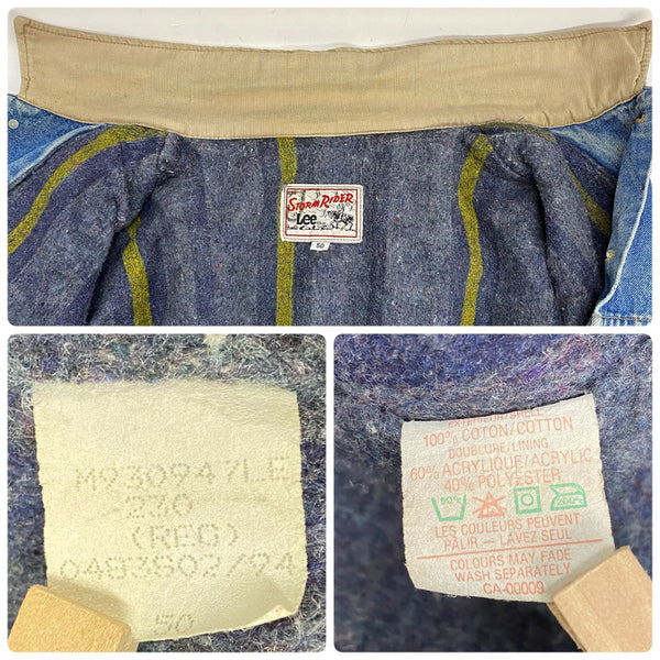 【曜日割引対象外】 リー Lee 90's ストームライダー デニムジャケット ブランケットライナー ジャケット ブルー 50サイズ 201MT-4521 VB