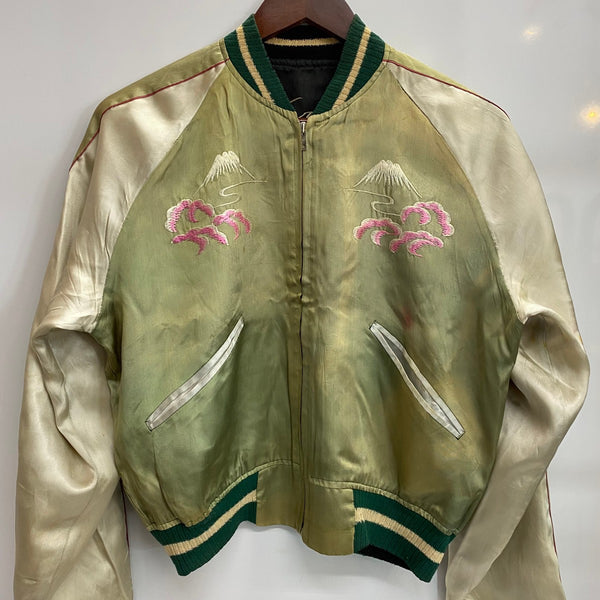 【曜日割引対象外】 ヴィンテージ vintage 50's Souvenir Jacket KOREA SPEED バタフライZIP スカジャン ジャケット ブラック 201MT-3859 VB