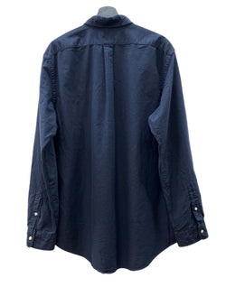 ラルフローレン RalphLauren POLO BUTTONDOWN SHIRT ボタンダウン シャツ CUSTOM FIT 刺繍 長袖 紺 長袖シャツ ワンポイント ネイビー XLサイズ 104MT-2086