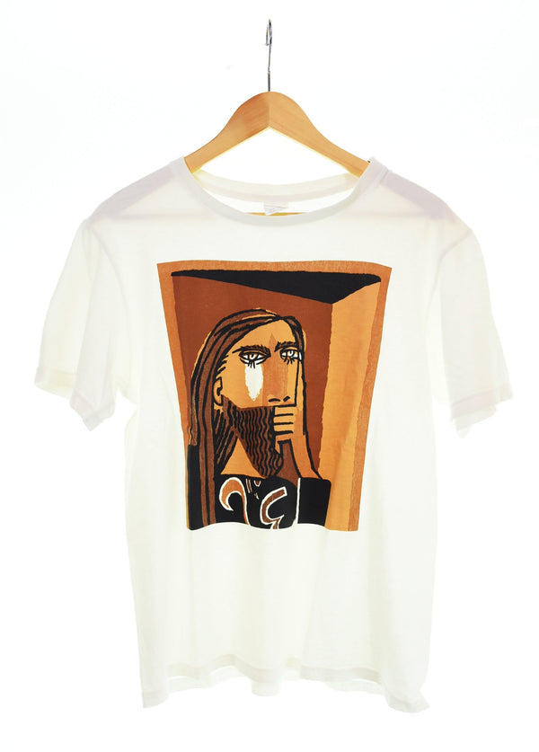 ナンバーナイン NUMBER (N)INE 02AW ジョージ期 ピカソ風ジョージ 半袖Tシャツ 白 4 Tシャツ ホワイト 103MT-2368