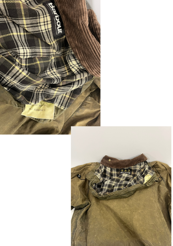 バブアー Barbour 90's 90年代 3ワラント BEDALE ビデイル ワックス コットン ジャケット オイルドジャケット フード パイルライナー フルセット VINTAGE ヴィンテージ A100 C43 ジャケット カーキ 101MT-5402