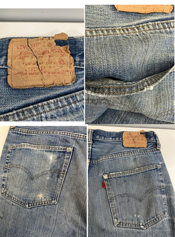 リーバイス Levi's 70's 70年代 501 66前期 66single シングル ボタン裏6刻印 赤耳 VINTAGE ヴィンテージ デニム ブルー W36L35 101MB-660