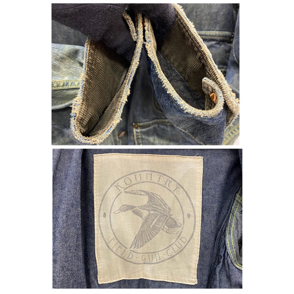 【曜日割引対象外】 キャピタル KAPITAL Kountry BORO Hunting Jacket Field Gun Club Jacket ハンティング カバーオール デニム ジャケット ブルー Mサイズ 201MT-4320 VB