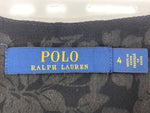 ラルフローレン RalphLauren ポロ POLO 現行タグ カシュクール ラップ ドレス ラップシルエット フレアスリーブ ロング丈 花柄 リボン BEIGE ベージュ系 ブラウン系 211705176001 ワンピース 花・植物 ベージュ SIZE4 104LT-193