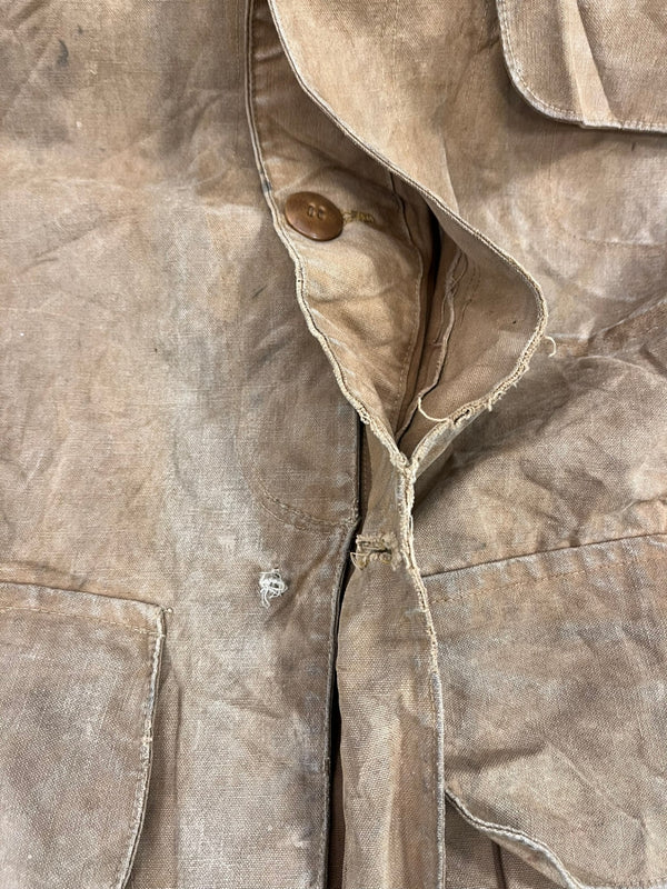 ヴィンテージ vintage 30’s 30年代 Duxbak ダックスバック 白タグ ハンティングジャケット カバーオール ウッドボタン 襤褸 雰囲気系 ジャケット ブラウン 101MT-5447