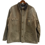 【曜日割引対象外】 カーハート Carhartt 90's Duck Chore Coat 裏地ブランケット カバーオール USA製 ジャケット ブラウン Lサイズ 201MT-3699 VB