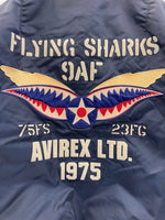 アヴィレックス AVIREX AVIATIONNOSE ART FLYNG SHARKS フライングシャークス MA-1 フライトジャケット MILITARY ミリタリー 6172151 XL ジャケット ネイビー LLサイズ 101MT-3747