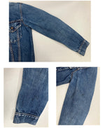 リーバイス Levi's 70's 70s 70年代 70505 BIGE ビッグE ボタン裏524刻印 デニムジャケット Gジャン ヴィンテージ Vintage - ジャケット ブルー フリーサイズ 101MT-3619