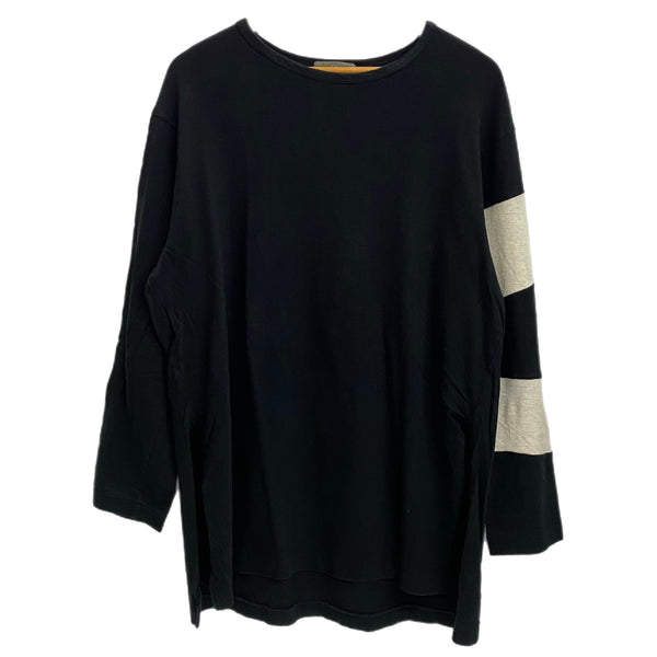 ヨウジヤマモト プールオム Yohji Yamamoto POUR HOMME ロングカットソー ブラック×ホワイト HK-T66-094 ロンT 3サイズ 201MT-3943
