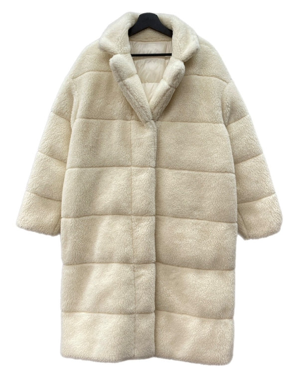モンクレール MONCLER 17年 BAGAUD リバーシブル ダウンコート ボア DOWN COAT BOA 刺繍 IVORY アイボリー WHITE 白 F20931C51970 C0525 コート ロゴ ホワイト SIZE1 104LT-71