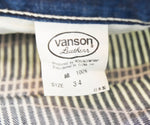 バンソン VANSON  ヒッコリー デニムパンツ　ペインターパンツ  裾に少々ダメージあり ボトムスその他 34 103MB-288