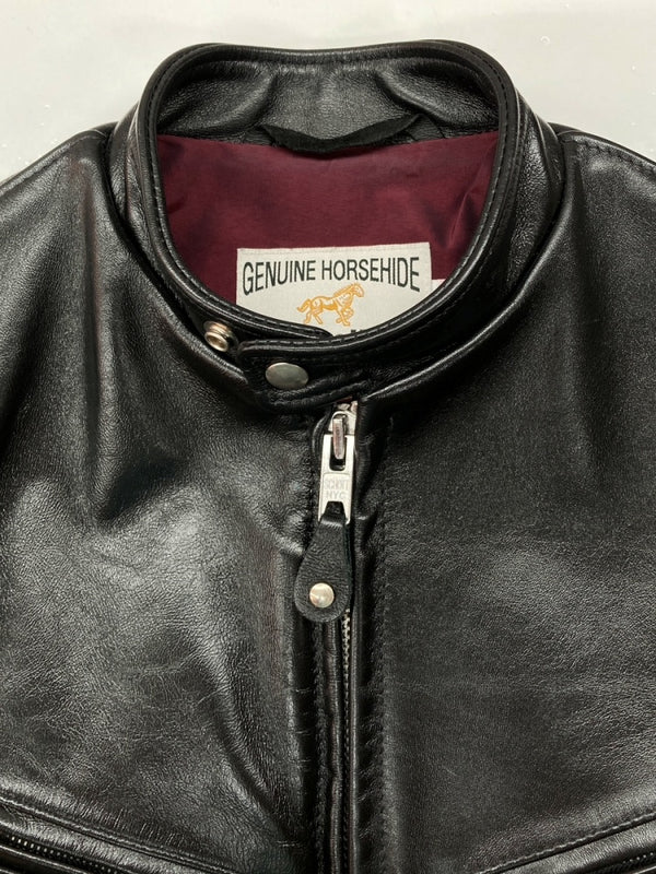 ショット SCHOTT HORSE LEATHER 641XX ホース レザー シングル ライダース ジャケット バイカー USA製 黒 7824150002 36 ジャケット 無地 ブラック 104MT-791