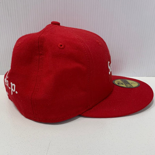 【中古】シュプリーム SUPREME R.I.P. New Era コラボ 7 1/2 帽子 メンズ帽子 キャップ レッド 201goods-663