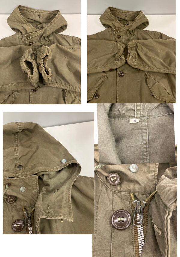 ミリタリー military 40’s～ 40年代～ US ARMY 米軍実物  M-47 コットンサテン オーバーコート フィールド モッズ パーカー VINTAGE ヴィンテージ ジャケット カーキ Sサイズ 101MT-5039