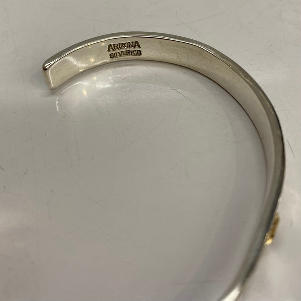 【曜日割引対象外】 【中古】アリゾナフリーダム ARIZONA FREEDOM 太陽神 唐草 石付き メンズジュエリー・アクセサリー バングル シルバー 201goods-614 VB