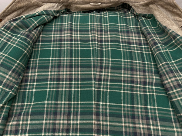 ラルフローレン RalphLauren 80s 90s POLO COUNTRY スウェード レザー カバーオール アウター 裏地ネル 茶色 ジャケット 無地 ブラウン Lサイズ 104MT-2285