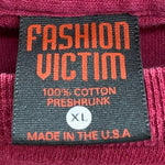 【曜日割引対象外】 US古着 90’s 90s 90年代 コートニー・デイビス Courtney Davis FASHION VICTIM T-shirt Tシャツ レッド XLサイズ 201MT-3631 VB