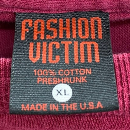 【曜日割引対象外】 US古着 90’s 90s 90年代 コートニー・デイビス Courtney Davis FASHION VICTIM T-shirt Tシャツ レッド XLサイズ 201MT-3631 VB