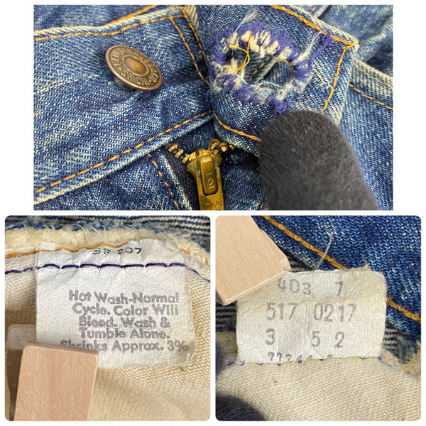 【曜日割引対象外】 リーバイス Levi's 70's 517 ボタン裏2 USA製 517-0217 デニム ブルー W33 L32サイズ 201MB-1029 VB