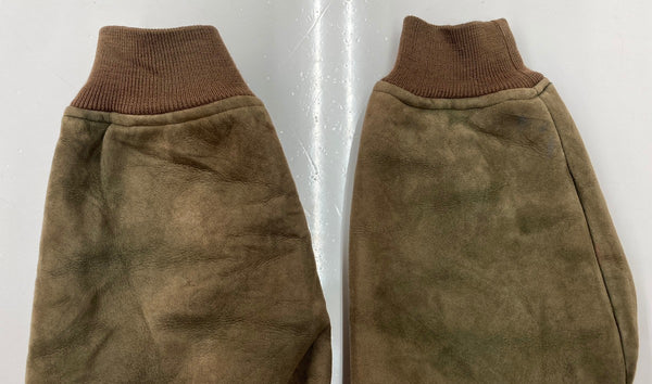 ラルフローレン RalphLauren 90s 90年代 Suede Leather Jacket スウェード レザー ジャケット ボア ジャケット 無地 カーキ Lサイズ 104MT-2237