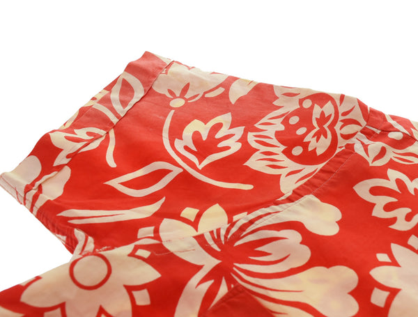 ヴィンテージ Vintage 60s 70s Tahitian アロハシャツ シャークカラー 半袖シャツ レッド Lサイズ 103MT-3129