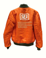 ウィンダンシー WIND AND SEA 19AW REVERSIBLE MA-1 リバーシブル ジャケット フライト アウター オレンジ 緑 WDS-19A-JK-07 ジャケット 無地 カーキ Lサイズ 104MT-882